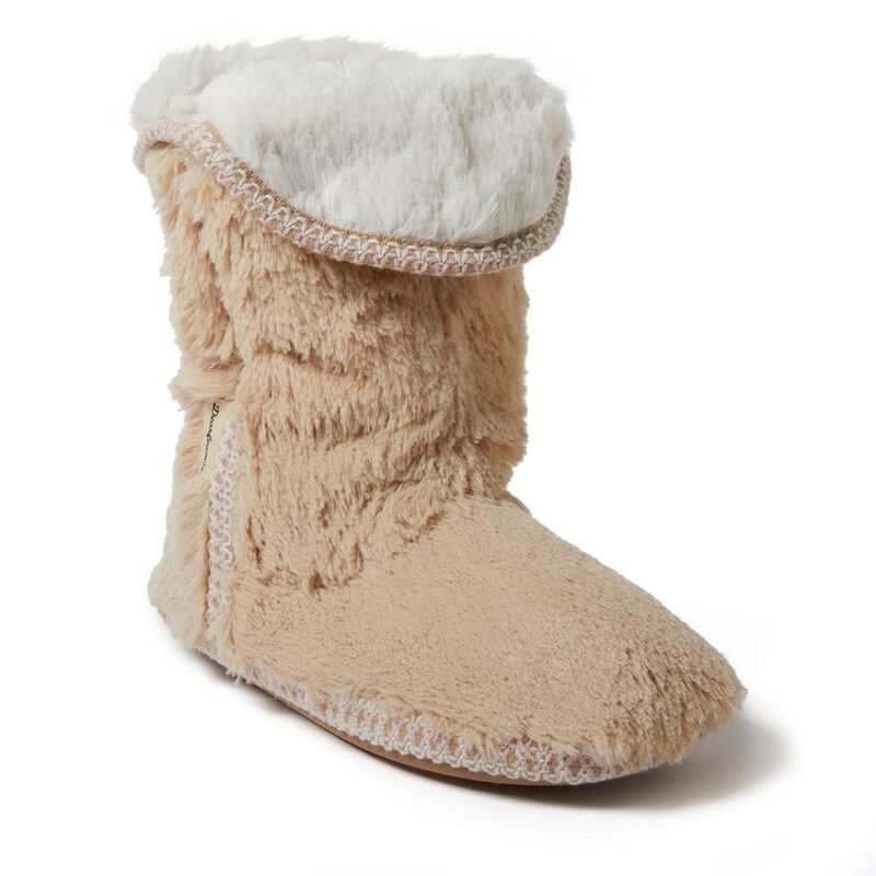ディアフォームズ レディース シューズ サンダル ダウン Dearfoams Faux Fur Fold-Down Women'slippers Latte｜ReVida 店