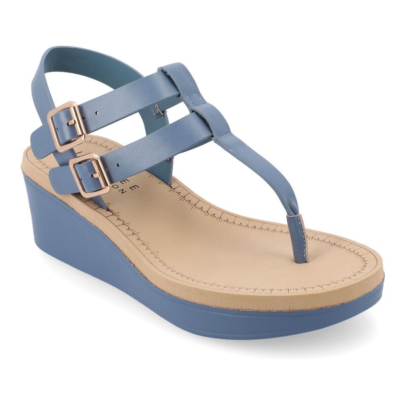 ジュルネ コレクション レディース シューズ サンダル Journee Collection Bianca Women's Wedge Sandals Blue ブルー