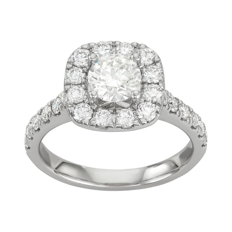 エボルブ レディース アクセサリー リング Evolv 14k White Gold 2 Carat.W. IGI Certified Lab-Grown Diamond Halo Ring 14k White Gold ホワイト