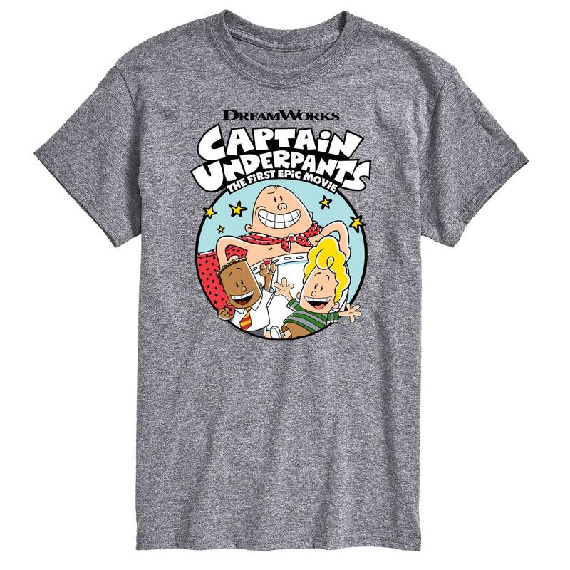 アニメキャラクター メンズ トップス Tシャツ パンツ キャップ グラフィック Licensed Character Men's Captain Underpants George Harold Graphic Tee Gray グレー
