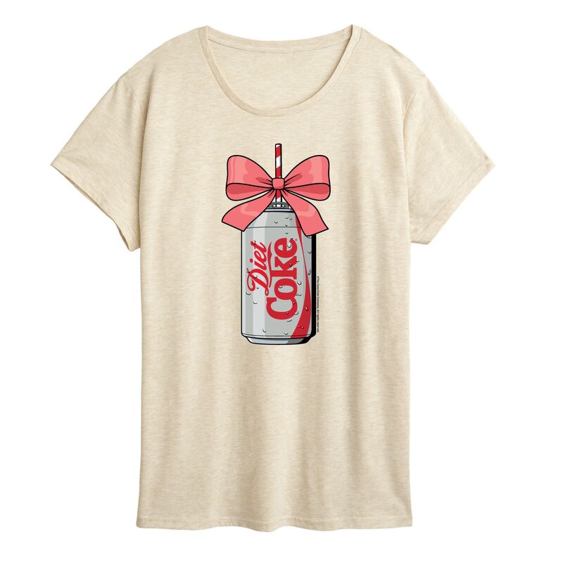 アニメキャラクター レディース トップス Tシャツ グラフィック Licensed Character Women's Diet Coke Can Bow Graphic Tee Beige ベージュ