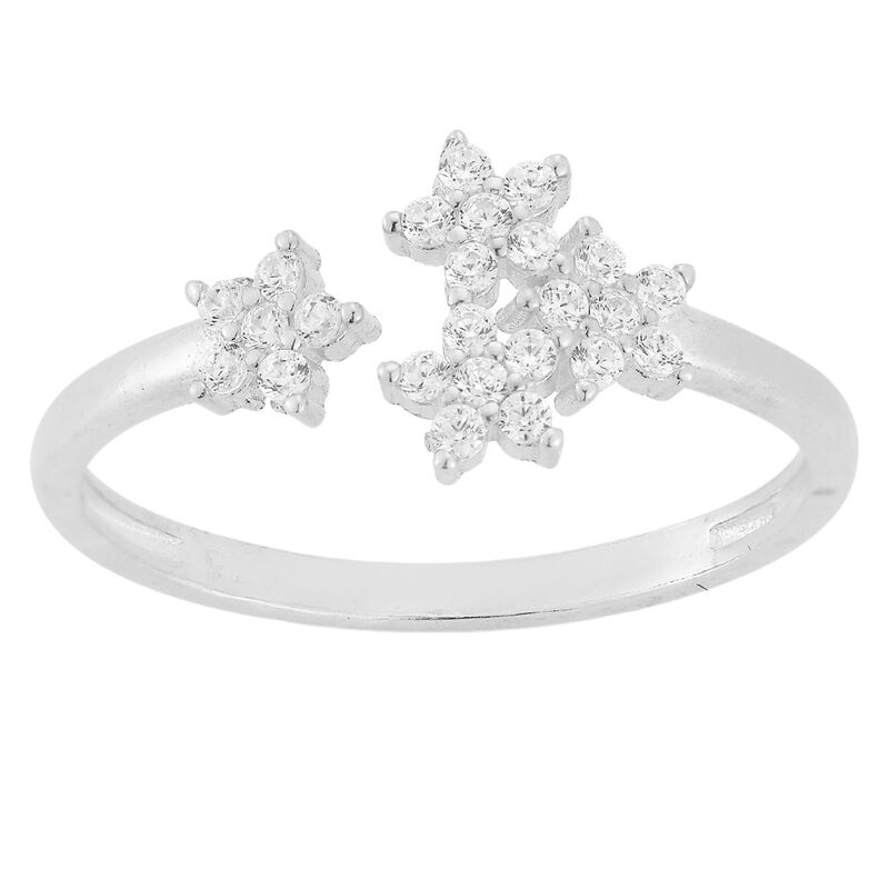 Sunkissed Sterling レディース アクセサリー リング Sunkissed Sterling Cubic Zirconia Multi Flowering Silver Tone シルバー