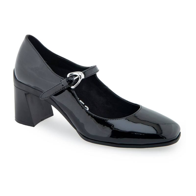 エアロソールズ レディース シューズ パンプス ヒール Aerosoles Cali Women's Mary Jane Heels Black Patent Faux Leat ブラック