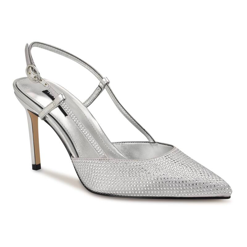 ナインウェスト レディース シューズ パンプス Nine West Rumer Women's Pointy Toe Dresslingback Pumpsilver Satin シルバー