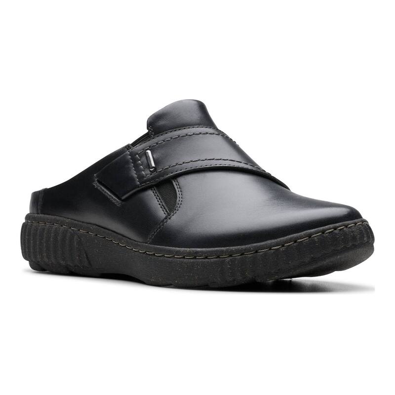 クラークス レディース シューズ サンダル レザー Clarks Caroline Bay Women's Leather Slip-On Shoes Black ブラック