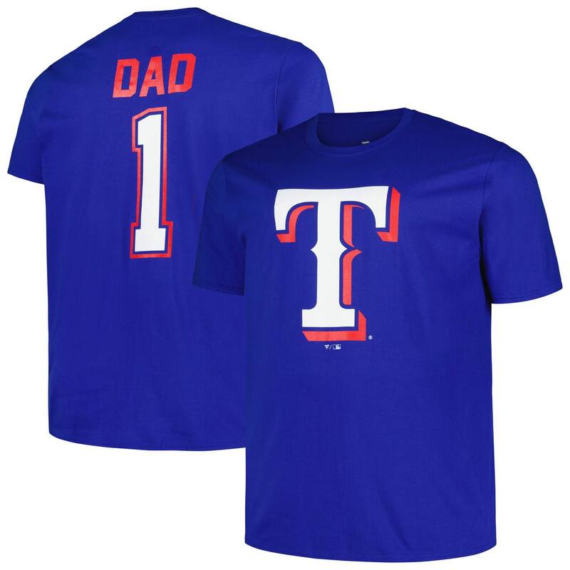 プロファイル メンズ トップス Tシャツ トール Men's Profile Royal Texas Rangers Big & Tall #1 Dad T-Shirt Rgr Blue ブルー