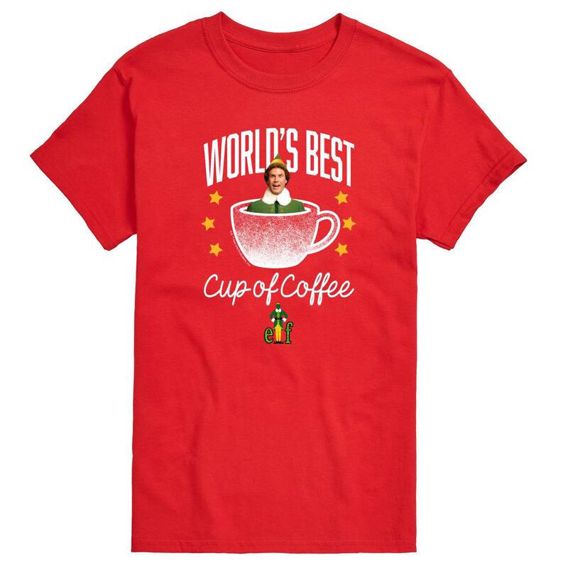 アニメキャラクター メンズ トップス Tシャツ トール グラフィック Licensed Character Big & Tall Elf Worlds Best Cup Of Coffee Graphic Tee Red レッド