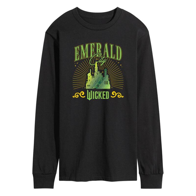 アニメキャラクター メンズ トップス Tシャツ グラフィック Licensed Character Men's Wicked Emerald City Long Sleeve Graphic Tee Black ブラック