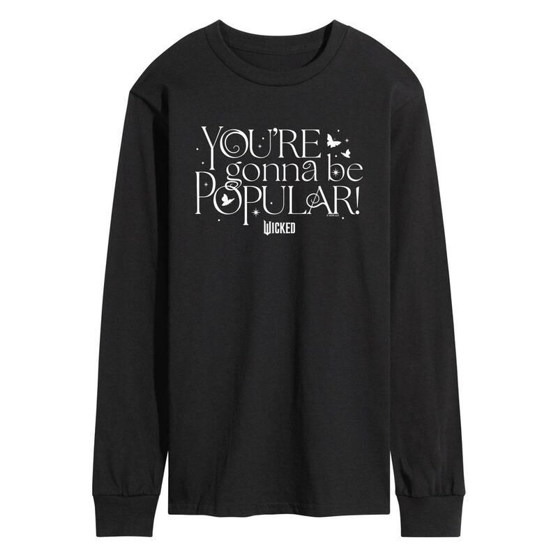アニメキャラクター メンズ トップス Tシャツ グラフィック Licensed Character Men's Wicked You're Gonna Be Popular Long Sleeve Graphic Tee Black ブラック