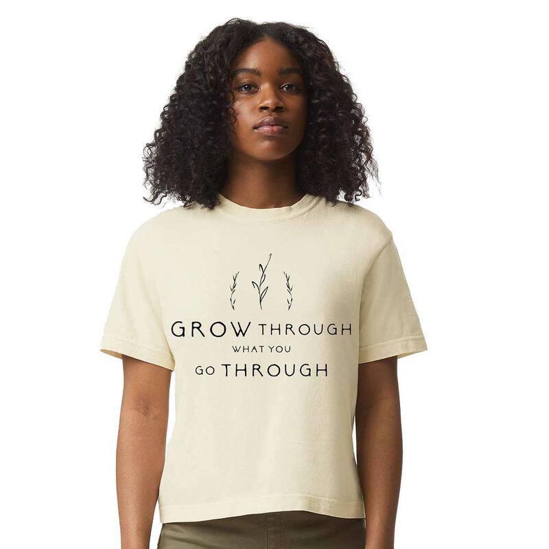 Simply Sage Market レディース トップス ティーシャツ 伸び伸びする相応う クロップド Simply Sage Market Grow Through What You Go Through Relaxed Fit Cropped Tee Ivory 象牙色 トップス-Tシャツ・カットソー