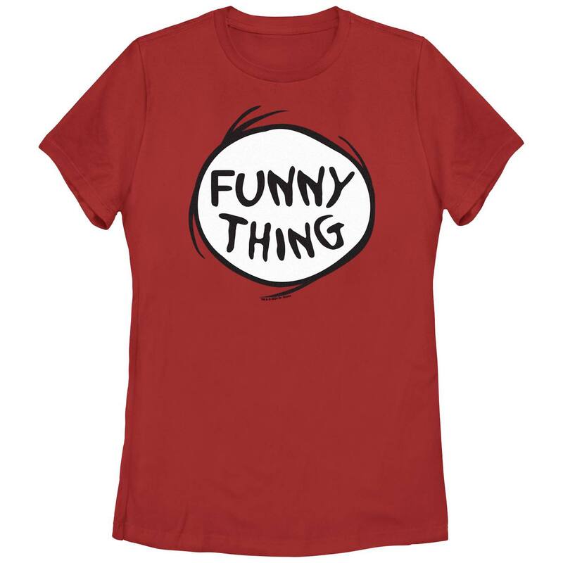 アニメキャラクター レディース トップス Tシャツ グラフィック Licensed Character Juniors' Dr. Seuss Funny Thingraphic Tee Red レッド