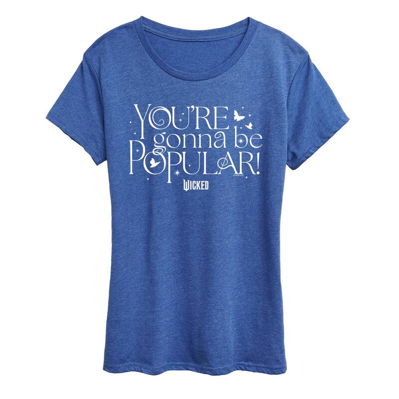 アニメキャラクター レディース トップス Tシャツ Licensed Character Women's Wicked You're Gonna Be Popular Tee Heatheroyal Blue ヘザー