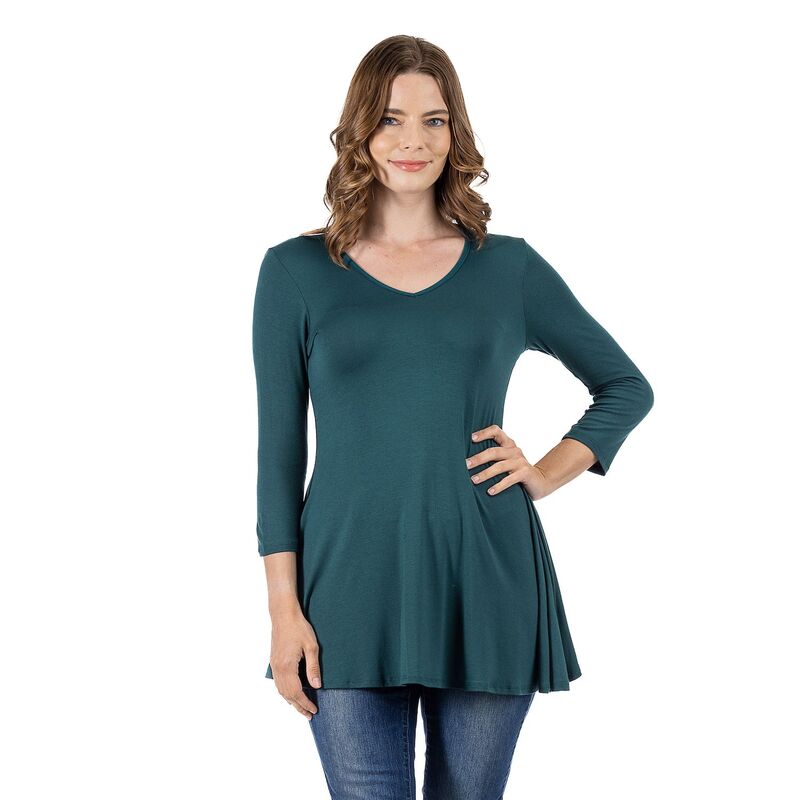 24 セブンコンフォート レディース トップス シャツ Vネック Women's 24Seven Comfort Apparel V Neck Tunic Top Forest フォレスト｜ReVida 店