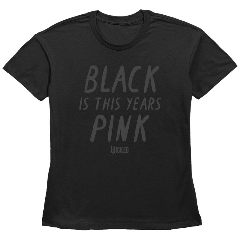 アニメキャラクター レディース トップス Tシャツ グラフィック Licensed Character Women's Wicked Black Is This Years Pink Graphic Tee Black ブラック