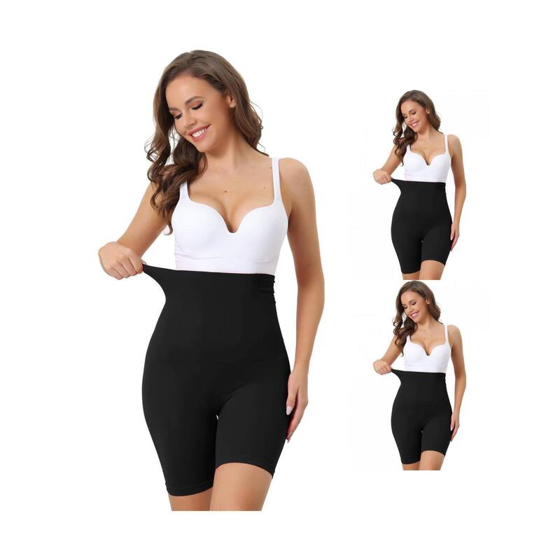 アレグラ ケー レディース ボトムス 心地好いズボン下 遊撃手ズボン下 ALLEGRA K 3 Packs Womens Tummy Control Knickers High Waisted Shapewear Shorts Underwear Slimming Pants Black 黒いこと