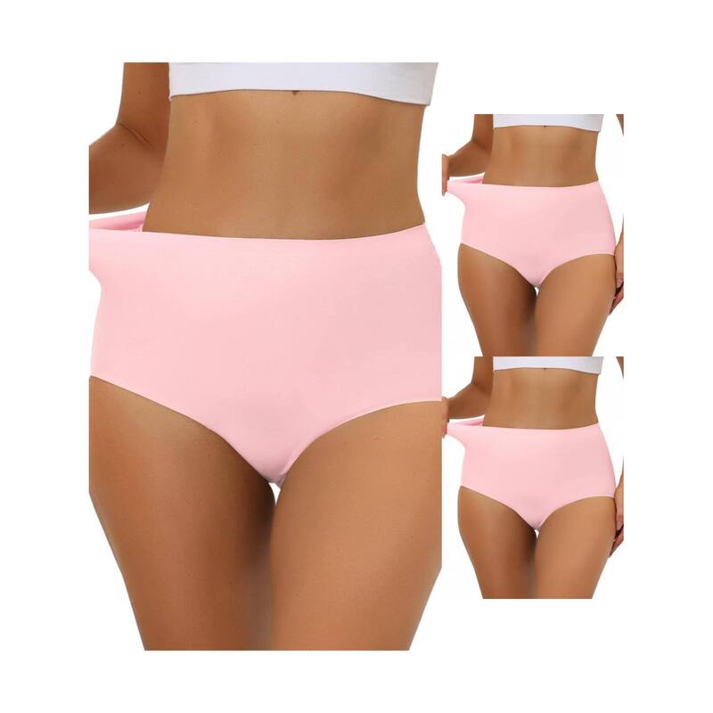 アレグラ ケー レディース アンダーウェア パンツ ハイウエスト ALLEGRA K 3 Packs Women's Elastic High-waisted Brief Breathable No Show Hipster Underwear Multi Packs Mid Pink ピンク 9,235円