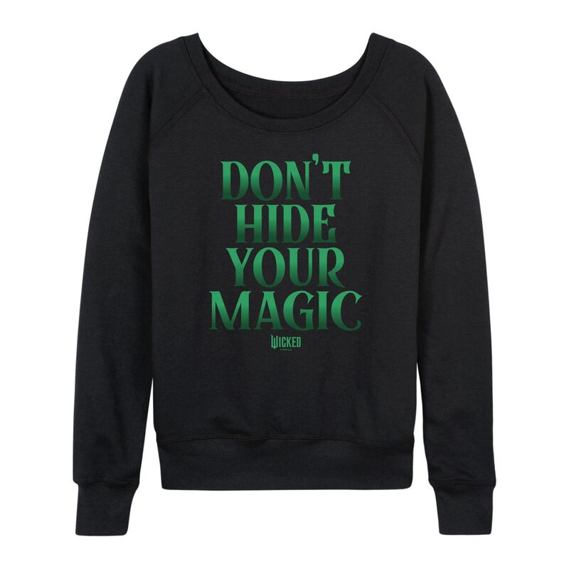 アニメキャラクター レディース トップス Tシャツ パイル スウェット Licensed Character Women's Wickedon't Hide Your Magic Lightweight French Terry Sweatshirt Black ブラック