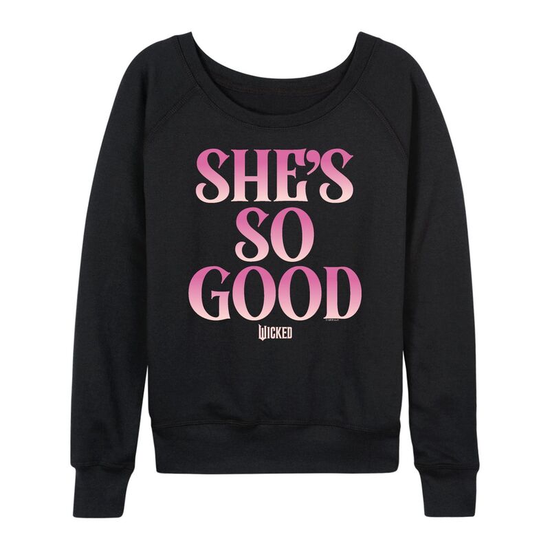 アニメキャラクター レディース トップス Tシャツ パイル スウェット Licensed Character Women's Wicked She'so Good Lightweight French Terry Sweatshirt Black ブラック