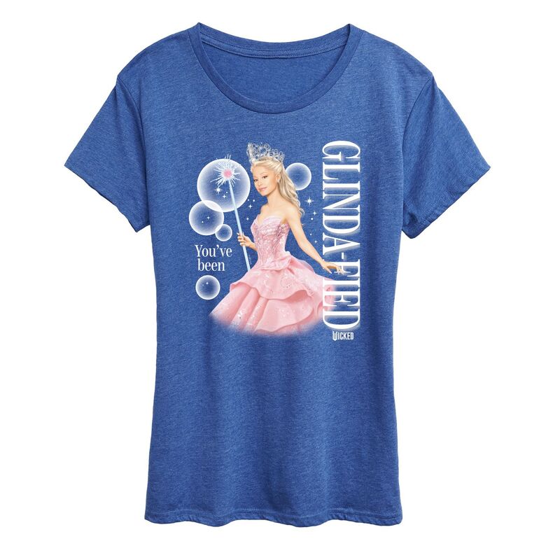アニメキャラクター レディース トップス Tシャツ グラフィック Licensed Character Women's Wicked You've Been Glinda-Fied Graphic Tee Heather Blue ヘザー