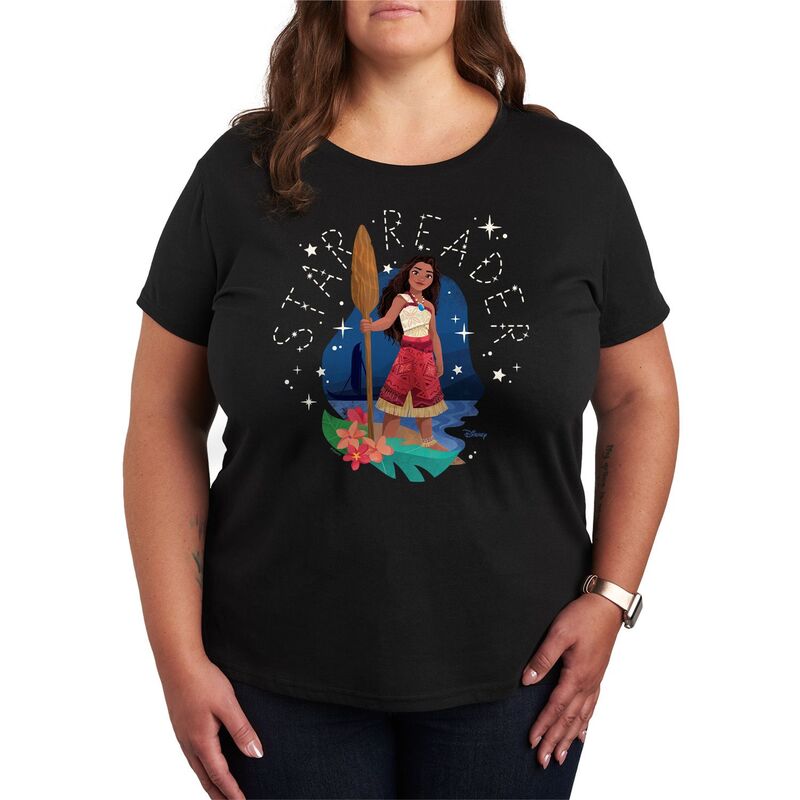 ディズニー レディース トップス Tシャツ プラスサイズ グラフィック Disney's Moana 2 Plusize Stareader Graphic Tee Black ブラック
