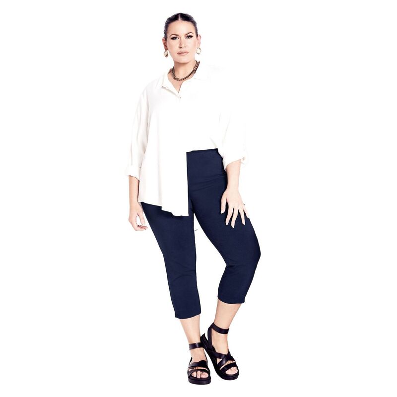 アベニュー レディース ボトムス カジュアルパンツ Avenue Super Stretch Cropant Navy ネイビー｜ReVida 店