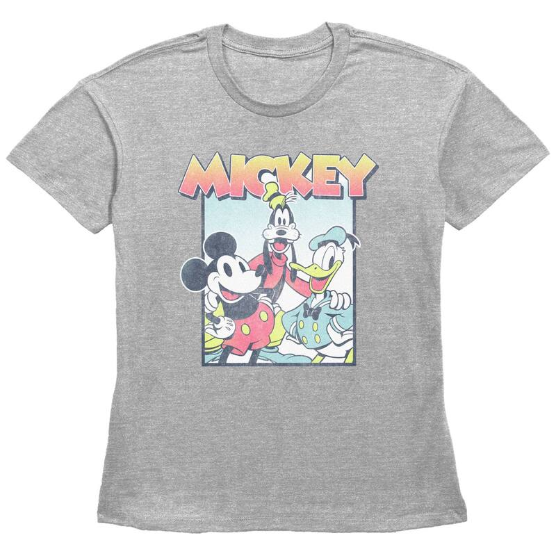 ディズニー レディース トップス Tシャツ グラフィック Disney's Mickey Mouse And Friends Classic Photo Women's Graphic Tee Heather Gray グレー