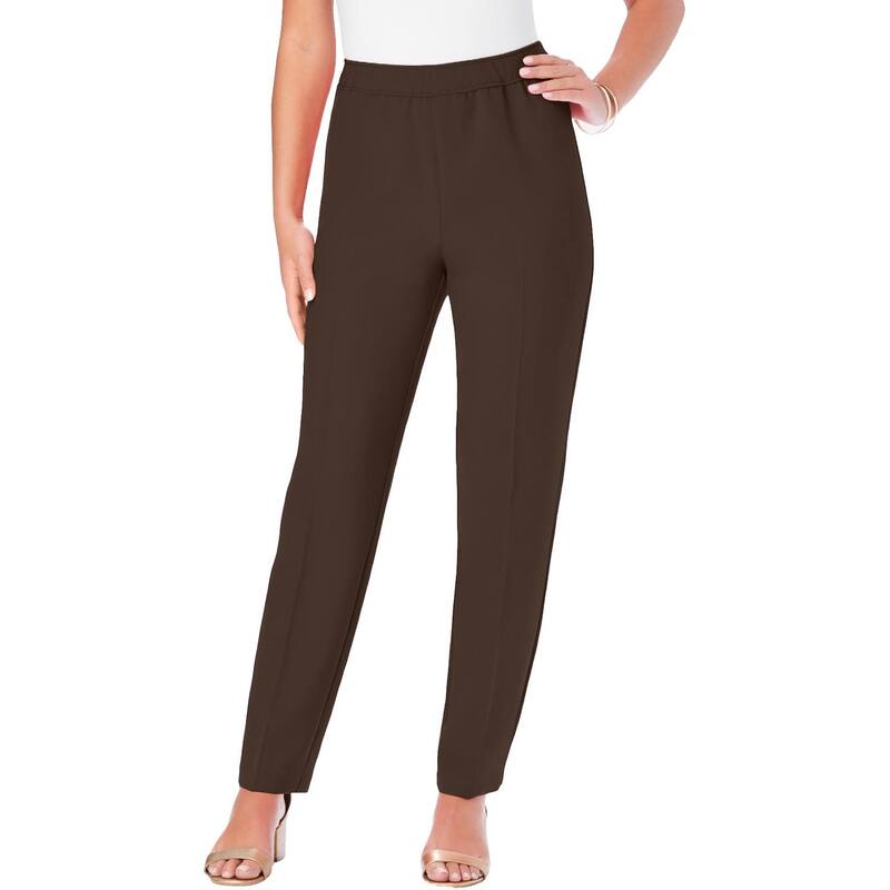 ロアマンズ レディース ボトムス カジュアルパンツ プラスサイズ Roaman's Women's Plusize Classic Bend Over Pant Chocolate チョコレート｜ReVida 店