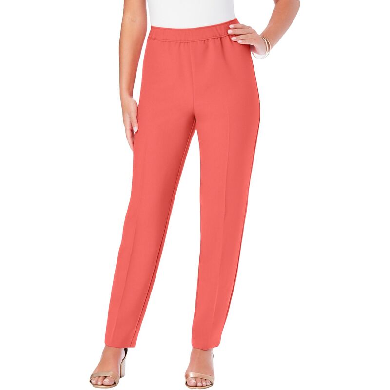 ロアマンズ レディース ボトムス カジュアルパンツ プラスサイズ Roaman's Women's Plusize Classic Bend Over Pant Sunset Coral コーラル|ReVida 店