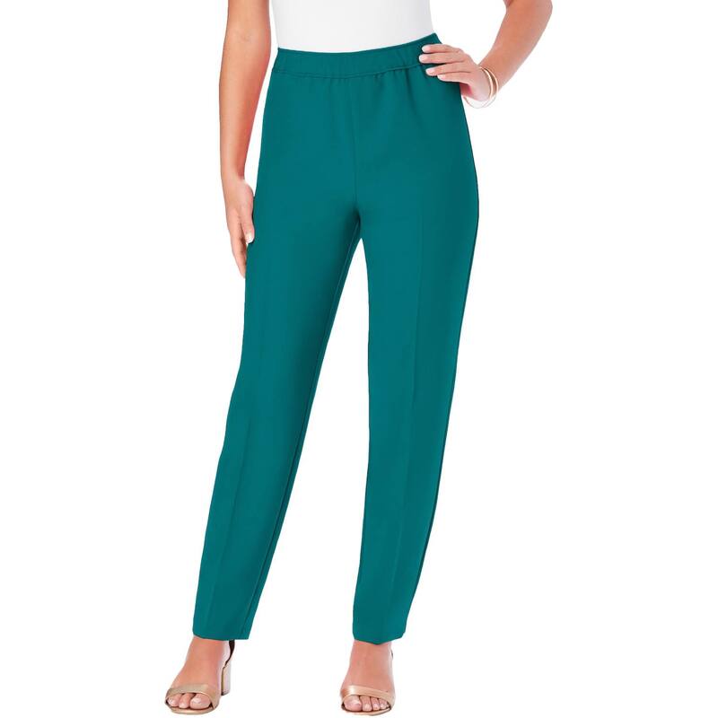 ロアマンズ レディース ボトムス カジュアルパンツ プラスサイズ Roaman's Women's Plusize Classic Bend Over Pantropical Teal ティール|ReVida 店