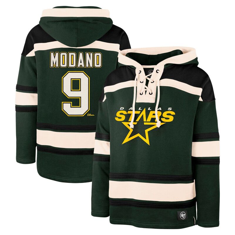 フォーティセブンブランド メンズ トップス Tシャツ レース パーカー 47 Brand Men's '47 Mike Modano Green Dallastars Retired Player Name & Number Lacer Pullover Hoodie Str Green グリーン