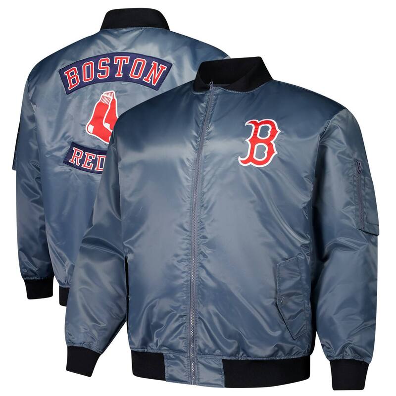 プロファイル メンズ アウター ジャケット・ブルゾン トール Men's Profile Charcoal Boston Red Sox Big & Tall Full-Zip Bomber Jacket Rsx Charco チャコール