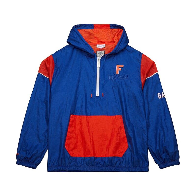 ミッチェル&ネス メンズ トップス Tシャツ ヴィンテージ ロゴ パーカー ジャケット Men's Mitchell & Ness Royal Florida Gators Anorak Vintage Logo Half-Zip Hoodie Jacket Fld Blue ブルー｜ReVida 店