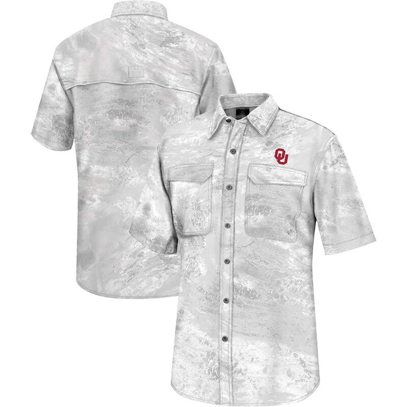 コロシアム メンズ トップス Tシャツ Men's Colosseum White Oklahoma Sooners Realtree Aspect Charter Full-Button Fishing Shirt Okl White ホワイト