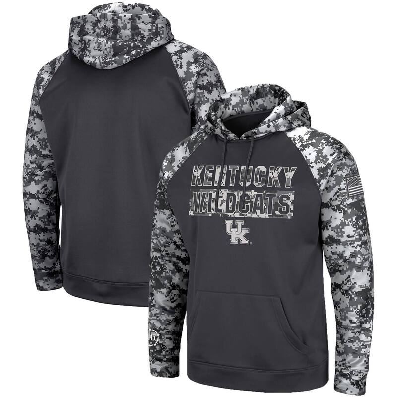 コロシアム メンズ トップス Tシャツ パーカー Men Colosseum Charcoal Kentucky Wildcats OHT Military Appreciation Digital Camo Pullover Hoodie Ken Charco チャコール