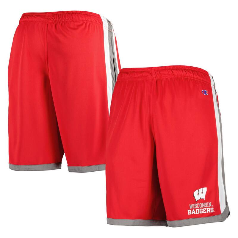 チャンピオン メンズ ボトムス ハーフパンツ・ショーツ ショートパンツ Men's Champion Red Wisconsin Badgers Basketball Shorts Wis Red レッド