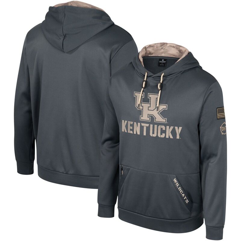 コロシアム メンズ トップス Tシャツ パーカー Men Colosseum Charcoal Kentucky Wildcats OHT Military Appreciation Pullover Hoodie Ken Charco チャコール