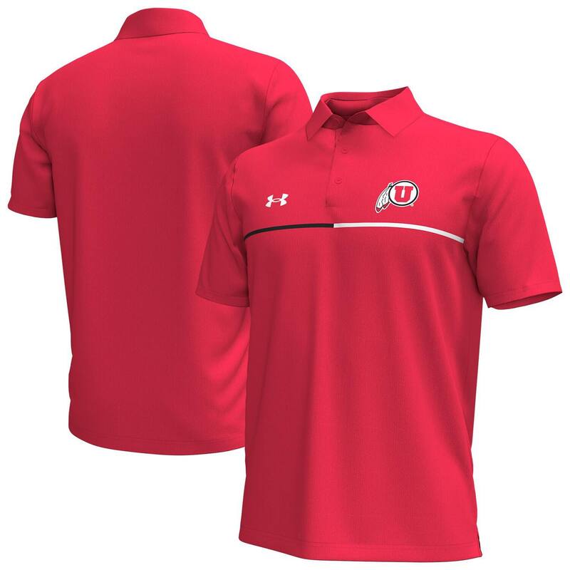 アンダーアーマー メンズ トップス Tシャツ ポロシャツ Men's Under Armoured Utah Utes Playoff Chestriperformance Polo Ute Red レッド 18,965円