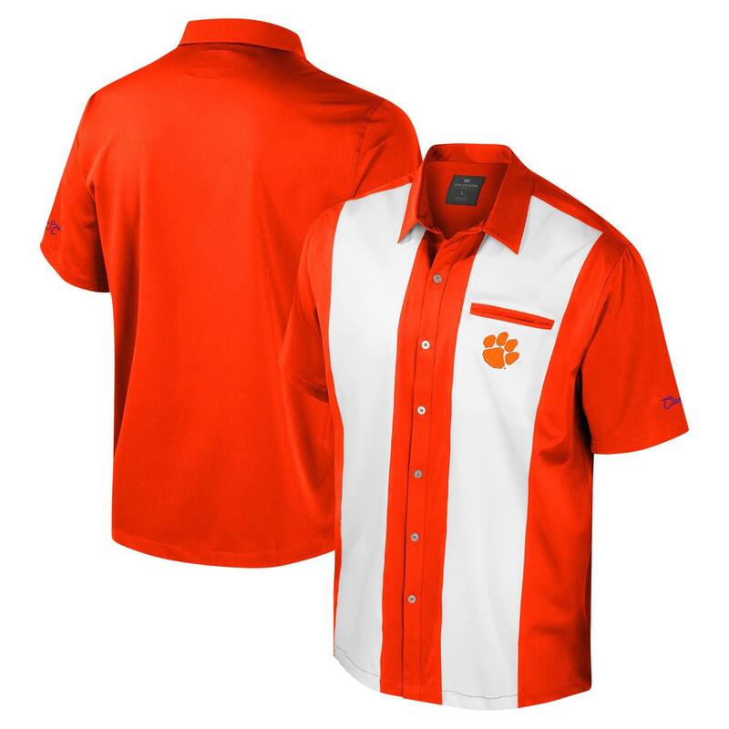 コロシアム メンズ トップス Tシャツ Men Colosseum Orange Clemson Tigerstrike Bowling Button-Up Shirt Clm Orange オレンジ