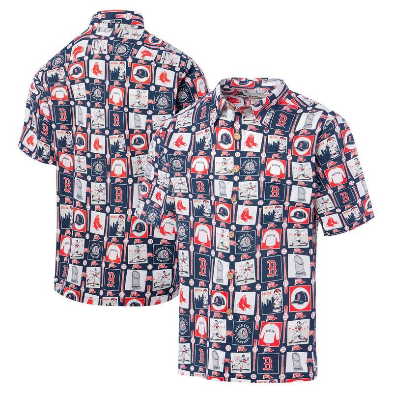 レインスプーナー メンズ トップス Tシャツ Men's Reyn Spooner Navy Boston Red Sox Championscenic Button-Up Shirt Rsx Navy ネイビー