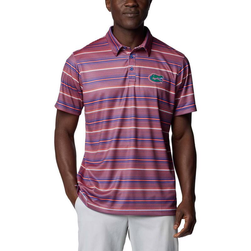 コロンビア メンズ トップス Tシャツ ポロシャツ Men's Columbia Orange Florida Gators PFG Super Terminal Tackle Omni-Shade Stripe Polo Fld Orange オレンジ
