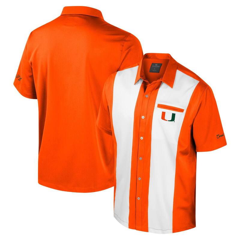 コロシアム メンズ トップス Tシャツ Men Colosseum Orange Miami Hurricanestrike Bowling Button-Up Shirt Mia Orange オレンジ
