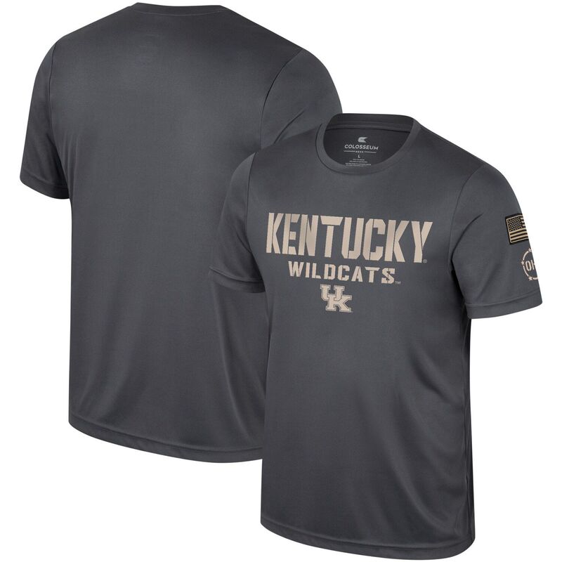 コロシアム メンズ トップス Tシャツ Men's Colosseum Charcoal Kentucky Wildcats OHT Military Appreciation T-Shirt Ken Charco チャコール