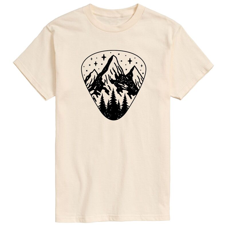アニメキャラクター メンズ トップス Tシャツ Licensed Character Men's Guitar Pick Outdoor Scene Tee Beige Khaki カーキ