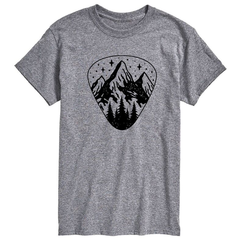 アニメキャラクター メンズ トップス Tシャツ Licensed Character Men's Guitar Pick Outdoor Scene Tee Gray グレー