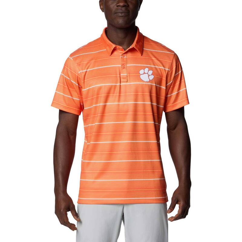 コロンビア メンズ トップス Tシャツ ポロシャツ Men Columbia Orange Clemson Tigers PFG Super Terminal Tackle Omni-Shade Stripe Polo Clm Orange オレンジ