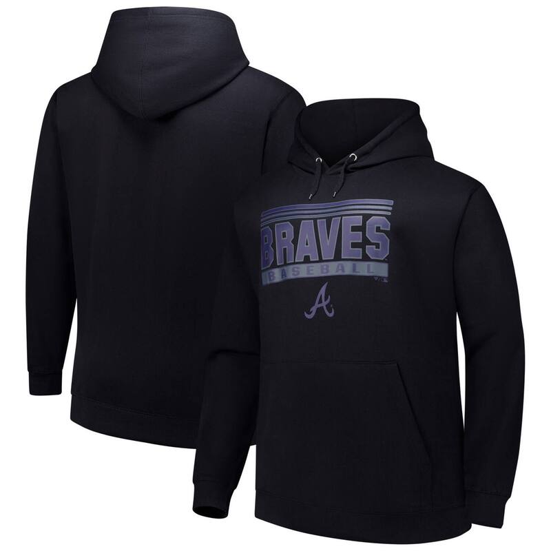 プロファイル メンズ トップス Tシャツ フリース パーカー Profile Men Black Atlanta Bravestack Fleece Pullover Hoodie Brv Black ブラック