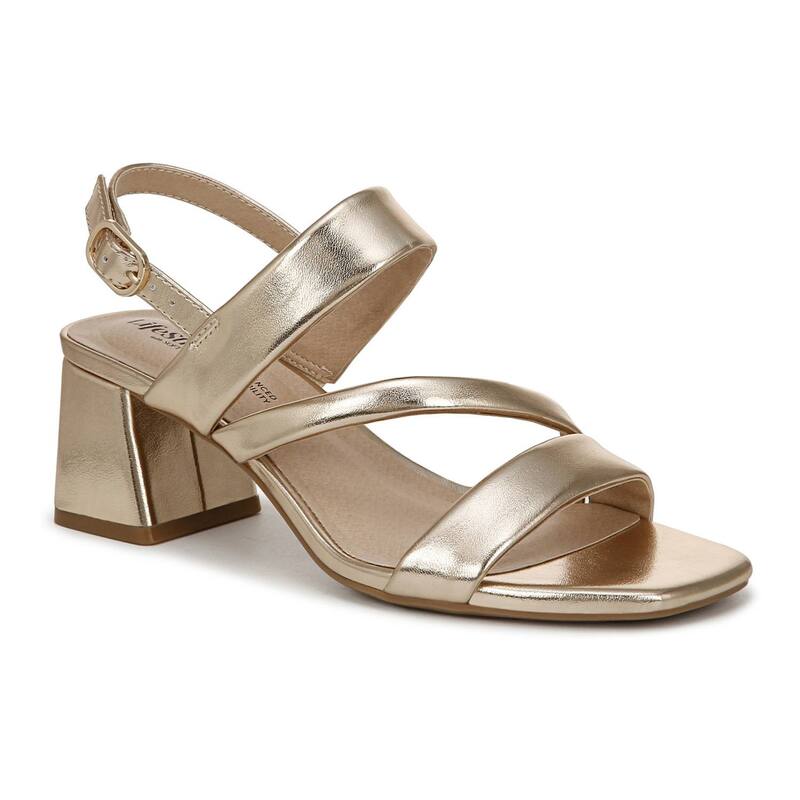 ライフストライド レディース シューズ パンプス ヒール LifeStride Celia Women'strappy Heels Gold ゴールド｜ReVida 店