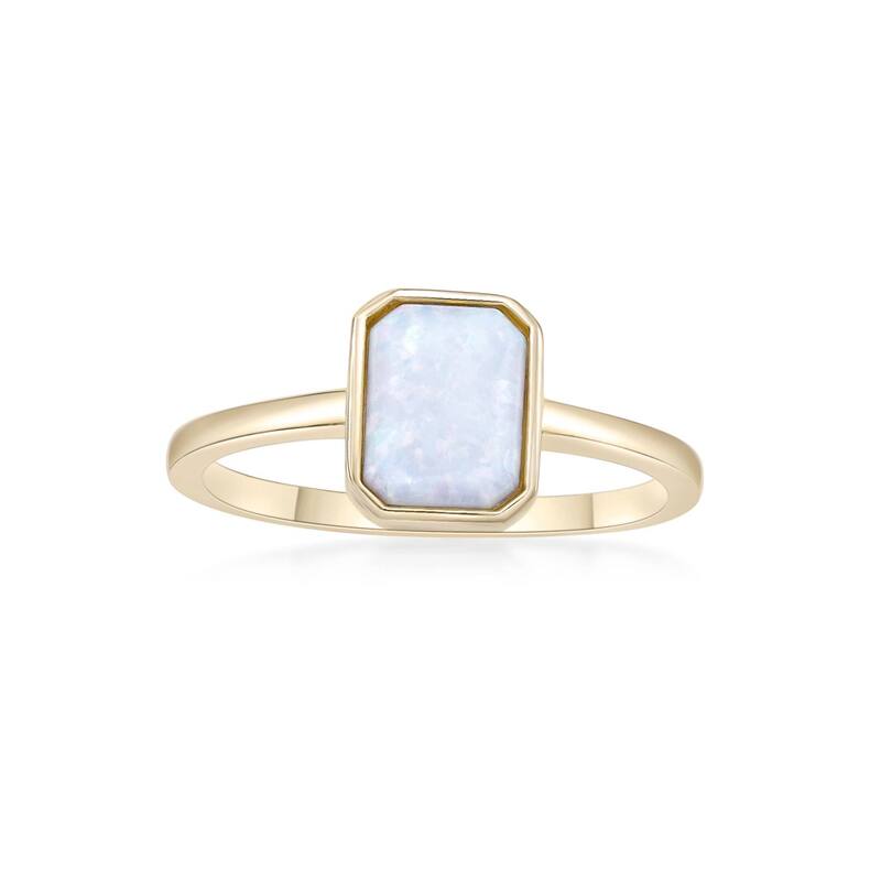 Gemminded レディース アクセサリー リング Gemminded 2 Micron Gold Over Silver Lab-Created Opal Ringold Tone ゴールド｜ReVida 店
