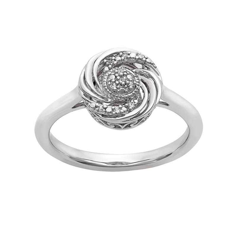 ヴェラウォン レディース アクセサリー リング Simply Vera Wang Diamond Accent Sterling Silver Swirl Ring White ホワイト