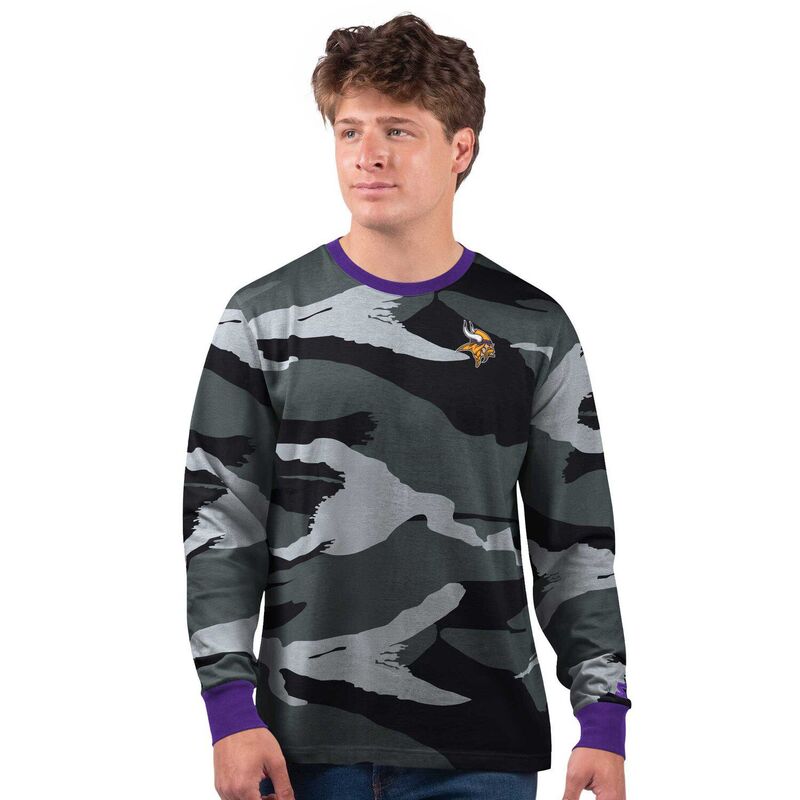 クランク メンズ トップス ティーシャツ Men\u0027starter Gray Minnesota Vikings Thursday Night Gridiron Long Sleeve T-Shirt Mvk Grey 薄墨色 トップス-メンズファッション